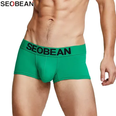 SEOBEAN Boxershorts Sexy Männer Unterwäsche Solide Boxershorts Männer Baumwolle Unterhose Image