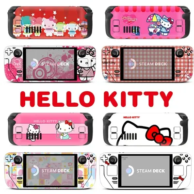 Sanrio Hallo Kitty Haut Vinyl für Dampf deck Konsole komplette Set Schutz Aufkleber Wickel abdeckung Image