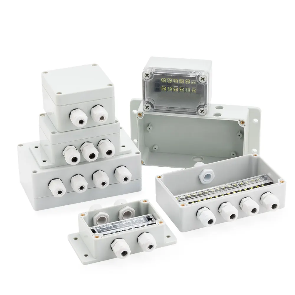 Klemmen kasten Kunststoff Haushalt Überwachung Strom versorgung Terminal im Freien wasserdichte Gewindes chneid kabel Verteiler leitung versiegelte Box Image