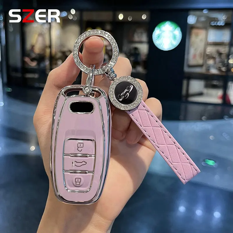 Neue tpu 6d beschichtung auto smart key cover case shell für audi a1 a3 a4 a5 a6 a7 a8 quattro q3 q5 q7 2012-2015 schlüssel bund zubehör Image
