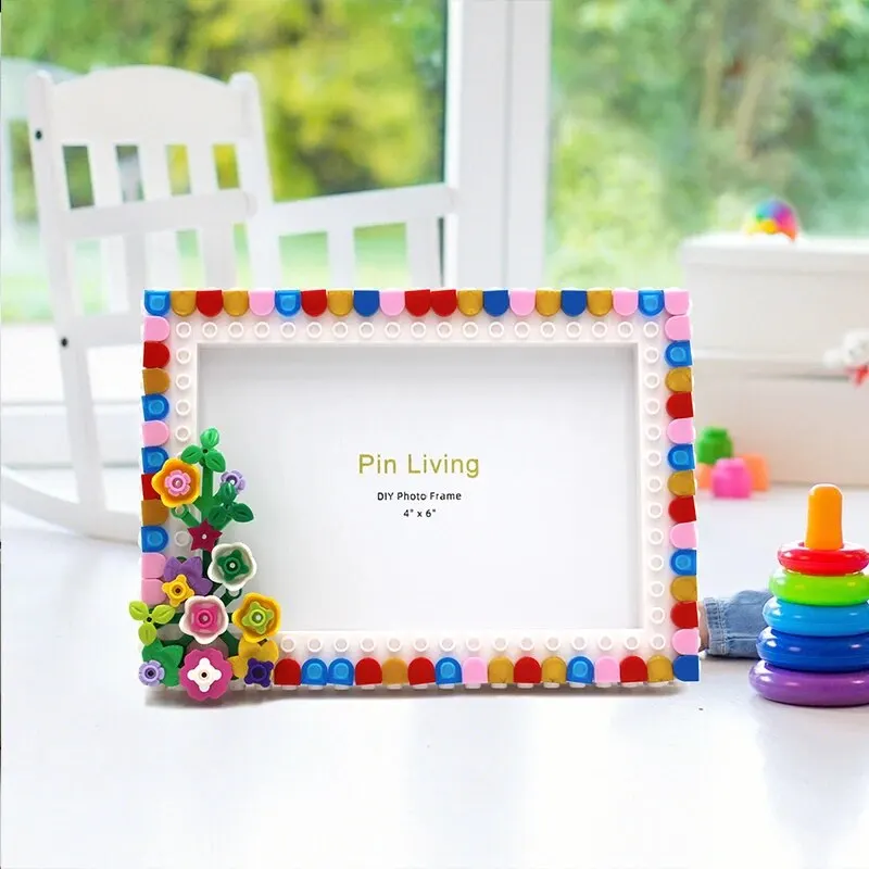Pin living 1pc Blume Graden Foto rahmen, einfache Farb block DIY Bilderrahmen für Heim dekoration, Familien aktivität Geschenk