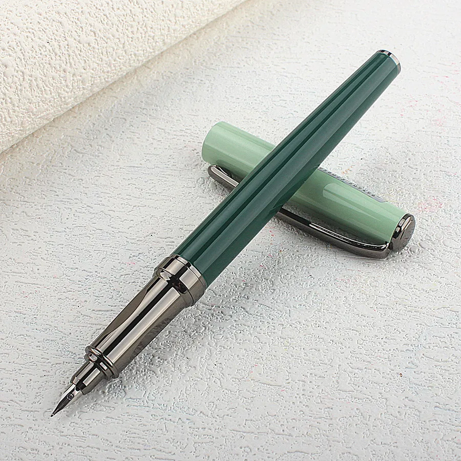 Neuer Füllfederhalter aus Metall 6036, 0,38 mm/gebogene Spitze, 1,5 mm mattes Schaft, Büro, Business-Geschenk, Tintenstift Image