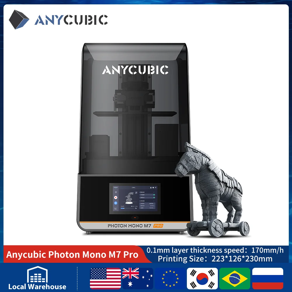 ANYCUBIC Photon Mono M7 Pro 14K Geschwindigkeit bis zu 170 mm/h Druck Mono MSLA 3D-Drucker 10,1'' LCD-Harz 3D-Druckergröße 223*126*230m Image