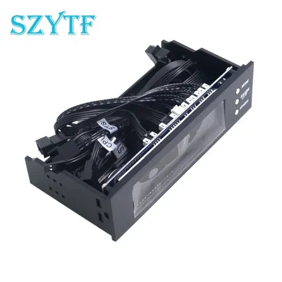 5,25 inch 12V PC Computer Fan Controller 3 Fan Speed Controller Temperatur Sensor LCD Digital Display Front Panel für PC