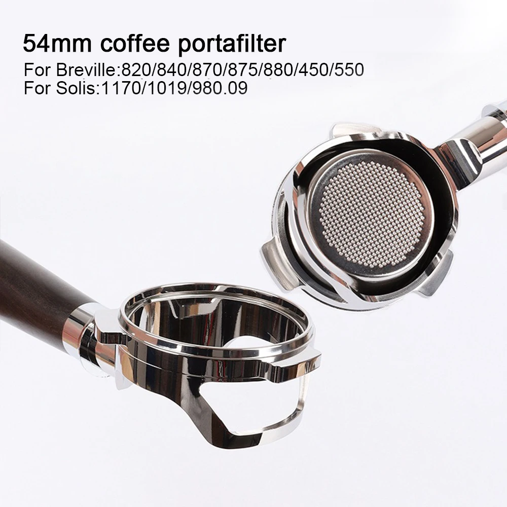 Hohler Edelstahl 54 mm Kaffeeflaschenloser Siebträger Naked für Breville Sage 870 878 880 Ersatzfilterkorb Image