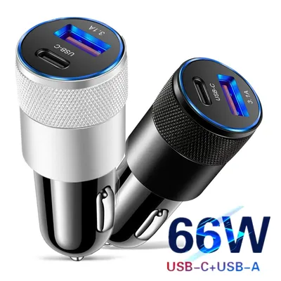 NEUES Autoladegerät Typ C Schnellladung 66 W USB-Telefonadapter im Auto USB-C-Adapter für Mobile Image