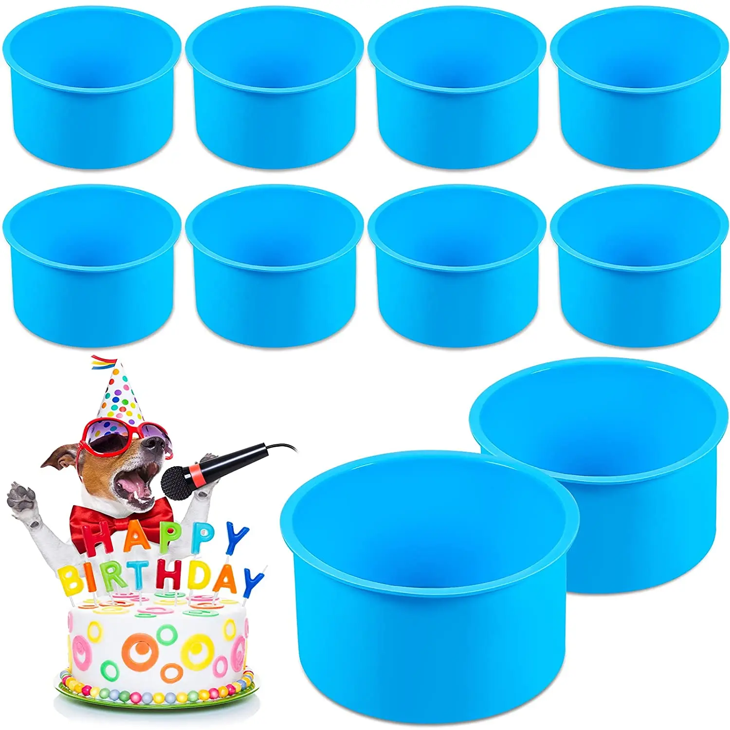 1/3/5/10PCS Silikon Kuchen Pan 4 Inch Runde Backform Nicht-Stick Reusable mousse Kuchen Mould Pie Backformen Küche Zubehör Image