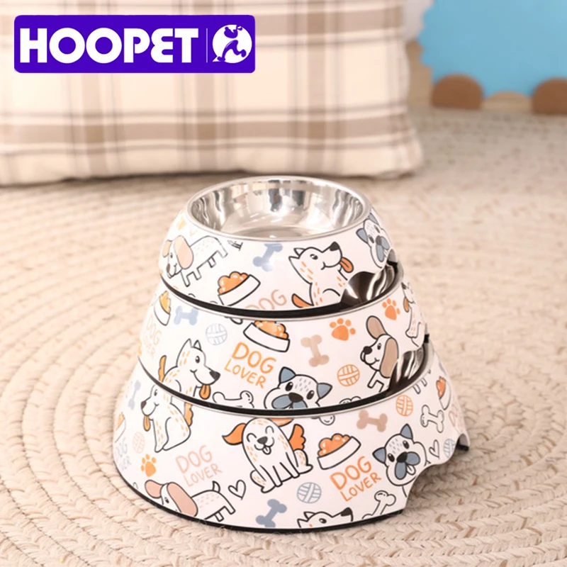 Hoopet Edelstahl Haustier Schüssel Katze Feeder Trinker liefert Kätzchen Welpen futter Fütterung Wasser Trinkschalen Haustier Zubehör
