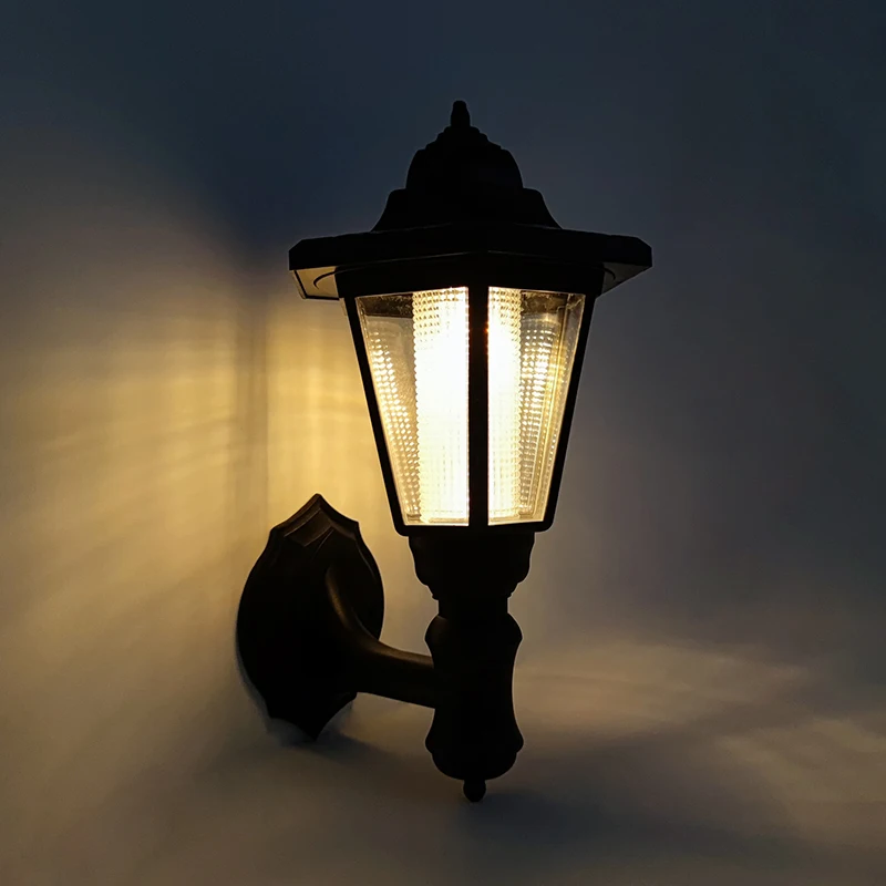 Retro-Solar-Wandleuchte, 1000 mAh Außenbeleuchtung, wasserdichte LED-Solarleuchten, für Landschaft, Garten, Zaun, Hof, Terrasse, Frontdekoration