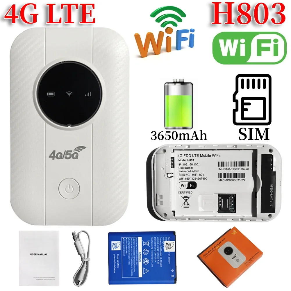 150 MBit/s 4g lte WLAN-Router 3600mAh mit SIM-Kartens teck platz breite Abdeckung 4g SIM-Karten tasche WLAN-Router tragbares WLAN-Modem Image
