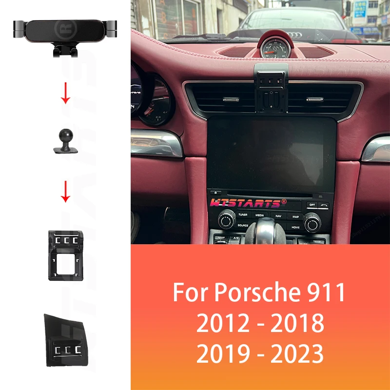 Autotelefonhalter GPS-Navigation für Porsche 991 992 997 2012–2023, verstellbare drehbare Telefonhalterbasis, Auto-Innenzubehör Image