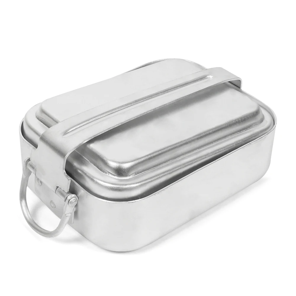 Outdoor Mess Zinn Kit Aluminium Camping Kochgeschirr Set Lunchbox Lebensmittel behälter mit Deckel für Camping Wandern Picknick Back packing Image