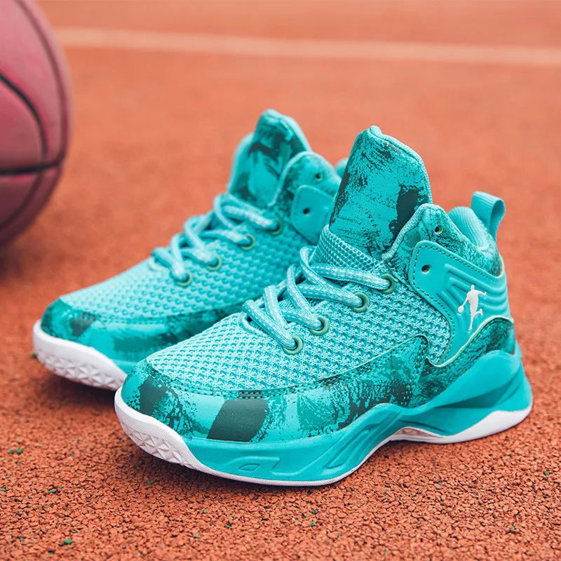 Heißer Verkauf Marke Jungen Basketball Schuhe für Kinder Turnschuhe Nicht-slip Kinder Sport Schuhe Atmungsaktives Mesh Basketball Turnschuhe Kind Image