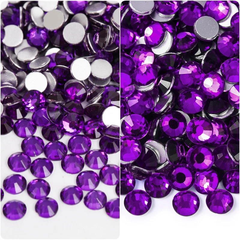 1440PCS SS4-30 Royal Purple Glass Nail Art Dekorationen Nicht Hotfix Flache Rückseite Strasssteine Kristalle Strass DIY Kleidungsstück Image