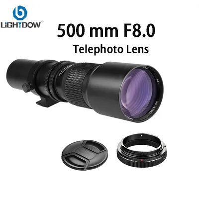 Licht kamera 500mm f2.0 Objektiv manueller Telezoom mit t2 t Mount Adapter für Kanone Nikon Sony Fuji Olympus Pentax Kamera
