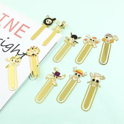 10 Style One Pieces Anime Book Mark Cartoon Clip Bookmark for One Pieces fan Gift for Friend Birthday Stationery School Supplies
