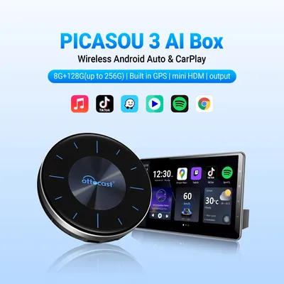 OTTOCAST OttoAiBox P3 CarPlay AI Box Wireless Android Auto TV Box mini HDMI for Renault Lada Kia