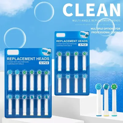 8pcs Replacement Brush Heads For Oral-B Electric Toothbrush Advance Power/Vitality Precision