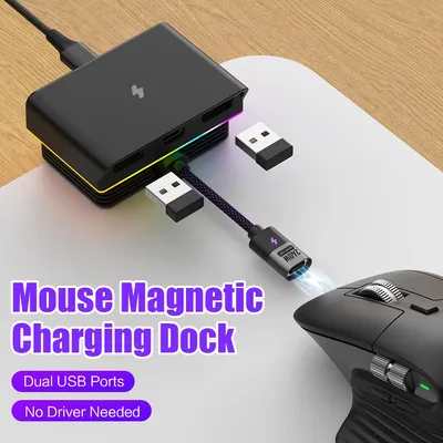 RGB Mouse Magnetic Charge Dock for Logitech G PRO X SUPERLIGHT 2 MX Master 3S 3 Anywhere VGN VXE R1