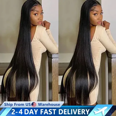 Glueless Wig Human Hair Ready To Wear Preplucked Straight Human Hair Wigs 5x5 Lace Closure Pre Cut