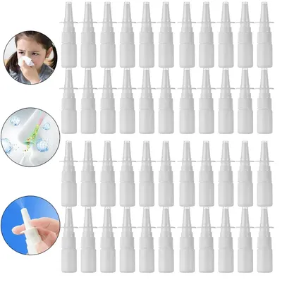 50/100pcs 5ml 10ml 15ml 20ml 30ml White Plastic Nasal Sprayer Pump Empty Oral Spray Atomizer Mist