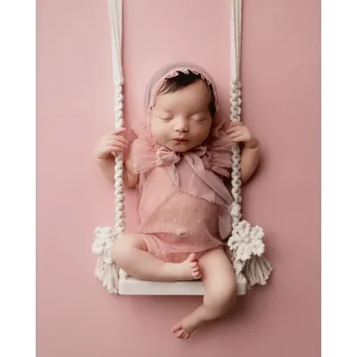 Newborn Photography Props Baby Swing Chair Wooden Babies Furniture Infants Photo Shooting Prop