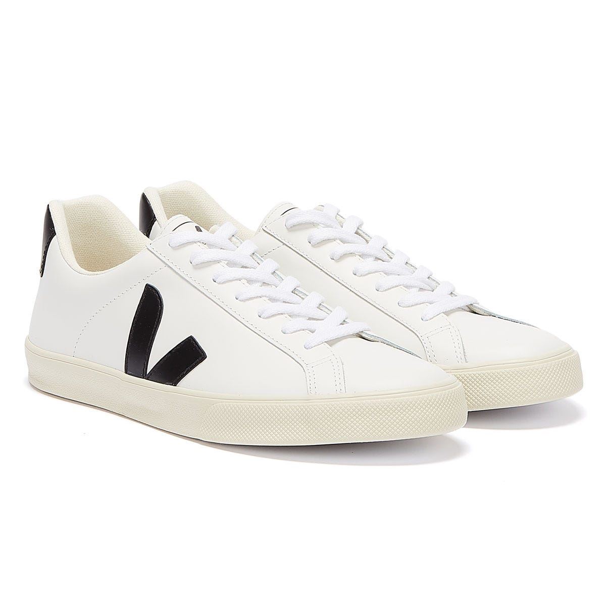 Veja Esplar Leder Womens Trainers - (Extra Weiß / Schwarz)