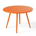 Table basse de jardin ronde en métal orange 50 cm