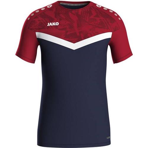 JAKO Kinder Shirt T-Shirt Iconic, Größe 128 in marine/chili rot