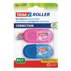 Tesa Roller Korrigieren ecoLogo, Blau, Pink, 6 m, 5 mm, 100%, Sichtverpackung, 2 Stück(e) Image