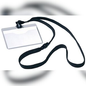 Durable Namensschild mit Textilband 10, 60 x 90 mm, Abzeichen, Landschaft, Textil, Schwarz, Transparent, 90 mm, 6 cm Image