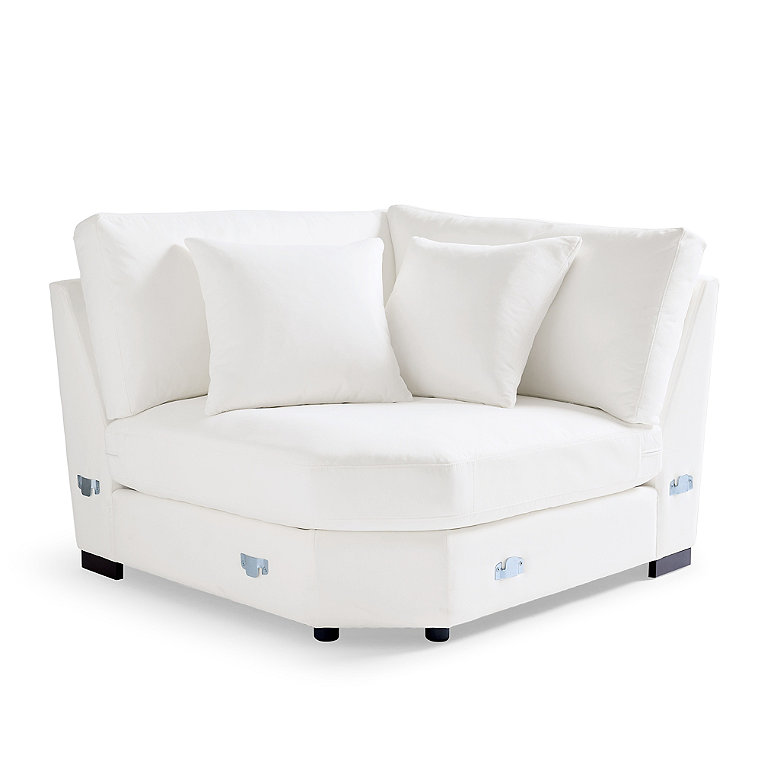 Salem Sectional - Build Your Own, Fabric, Fabric / Sectional Wedge, Livesmart Performance Presley Pearl / Sectional Wedge - Grandin Road