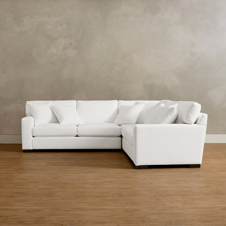 Salem Upholstered Sectional - Build Your Own, Fabric, Fabric / Sectional Wedge, Crypton Chenille Snow / Sectional Wedge - Grandin Road