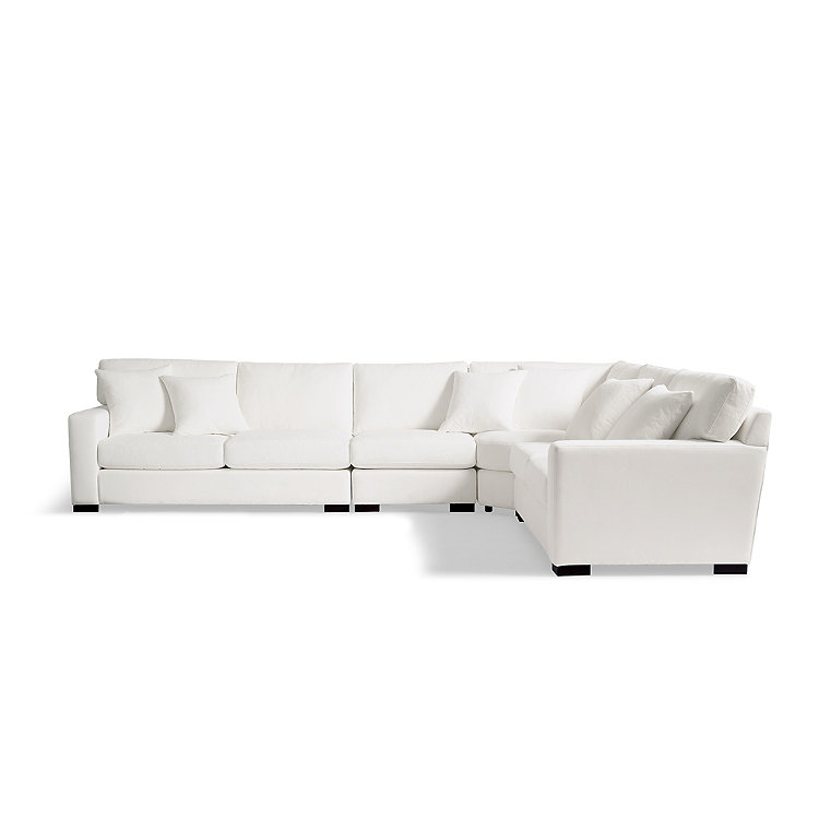Salem Upholstered Sectional - Pre-Configured, Fabric, Fabric / 4 Piece Wedge Sectional, Livesmart Performance Presley Pearl / 4 Piece Wedge Sectional - Grandin Road