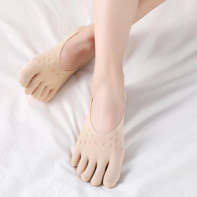 1 Paar orthopädische Kompressionssocken Damen Zehensocken Ultra Low Cut Liner mit Gel Image