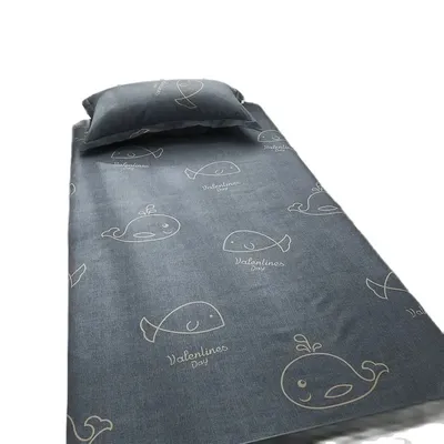 120x210cm Bed Sheet 1pc For Single Bed Modern 100% Polyester Flat Sheets Whale Grid Print Dormitory Home Bed Linens Bedspread