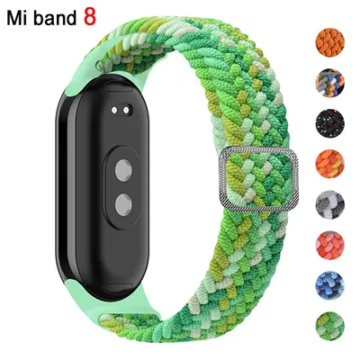 Geflochtener Riemen für mi Band 8 Armband elastisch verstellbar Nylon Miband4 Miband 5 Correa Armband für Xiaomi Mi Band 4 3 5 6 7 8 Image