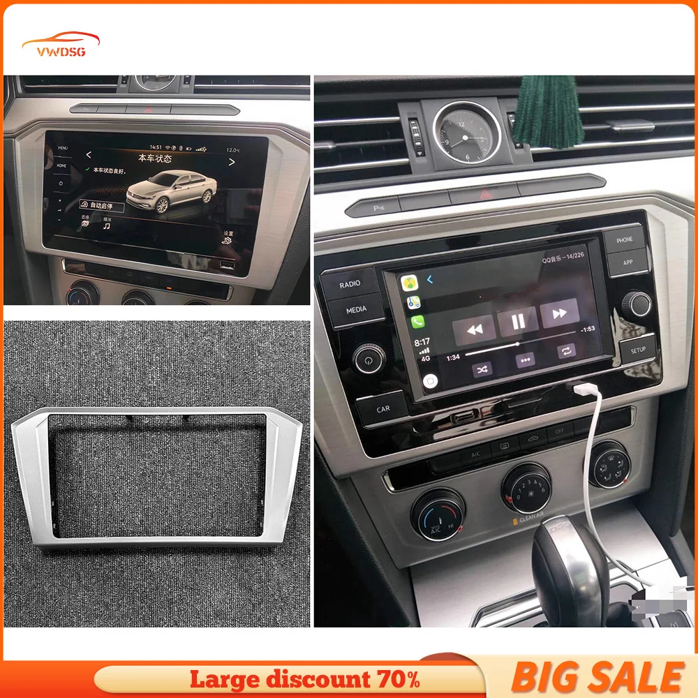 Passat B8 MIB 3 Radiorahmen 8 Zoll CD-Panel OEM ABS Headunist Silberne Bildschirmblende für VW Passat B8 nach 2018 Jahren Image