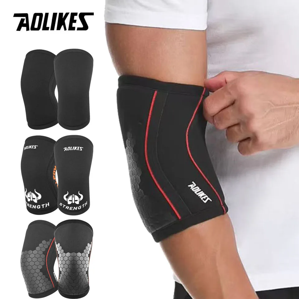 Aolikes 7mm Gewichtheben Ellbogens tütze Unterstützung Neopren Kompression Ellbogens chützer Arm Ärmel Schutz für Powerlifting Fitness Fitness