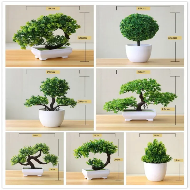 Piante artificiali Bonsai in vaso Piante verdi per alberi piccoli Fiori finti Ornamenti in vaso per la decorazione del giardino domestico Decorazioni per hotel per feste