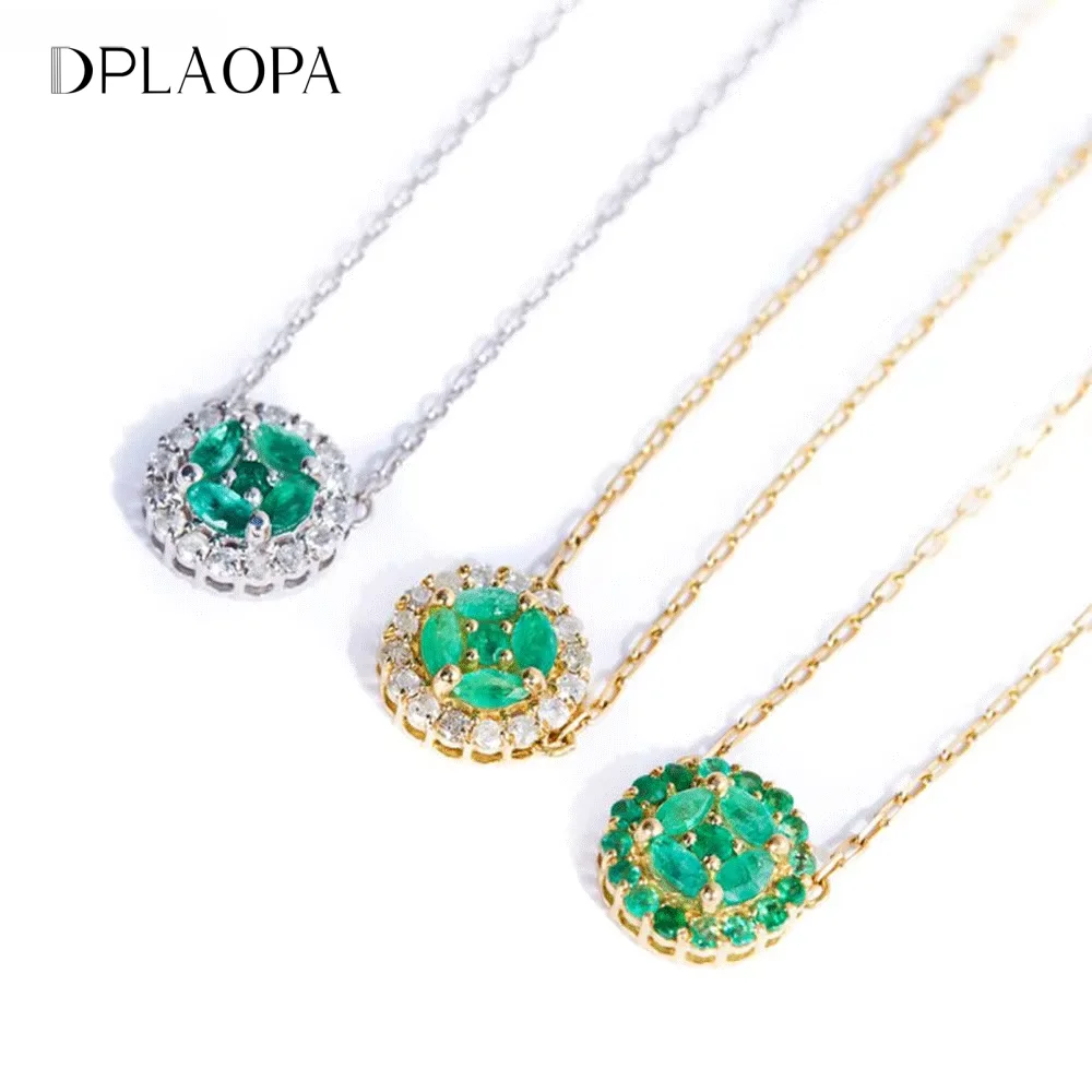 DPLAOPA 100% argento sterling 925 verde smeraldo pendente zircone CZ collana lunga partito lucido 2022 gioielli da sposa da donna