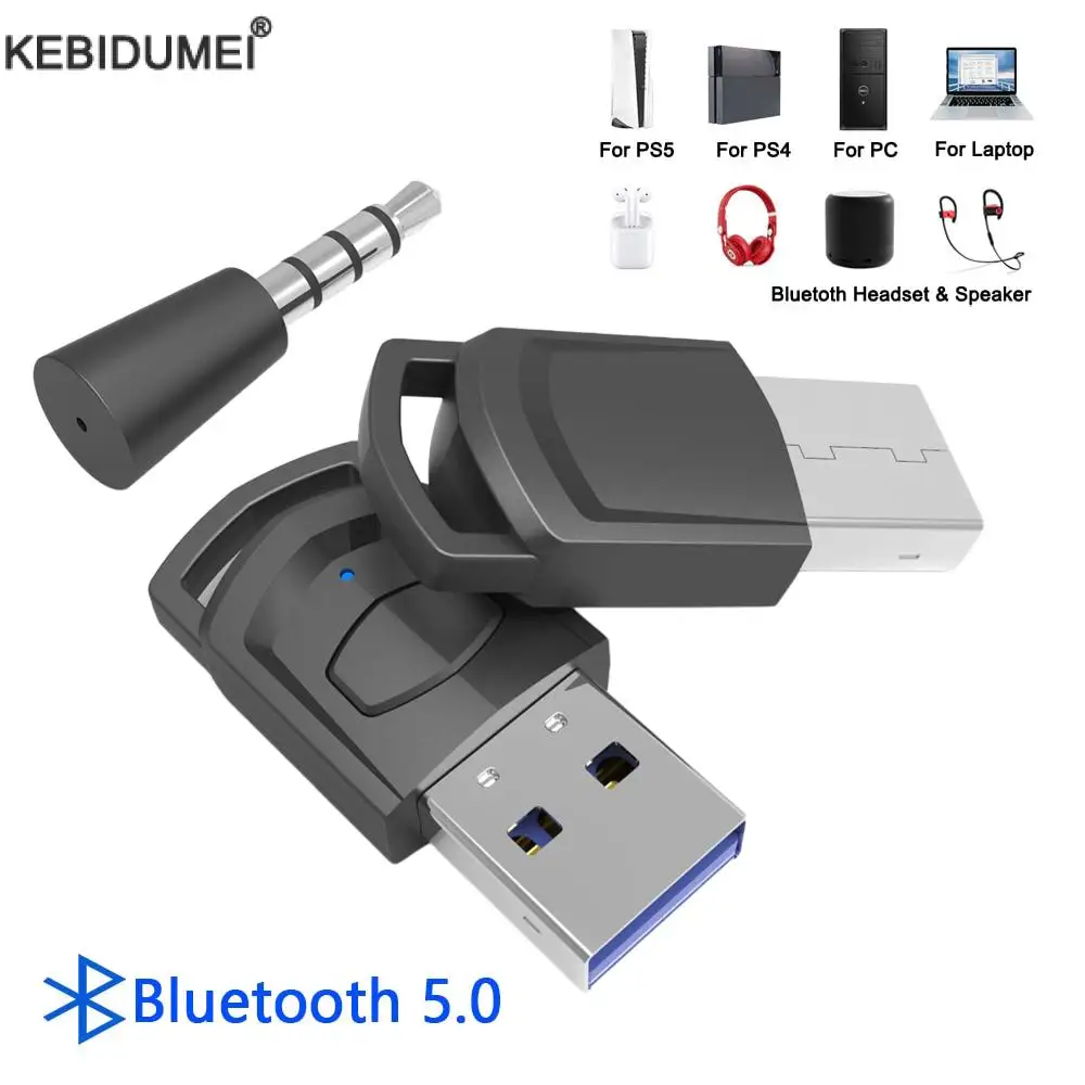 Drahtloser Kopfhörer-Adapter-Empfänger für Sony PS5/PS4-Spielekonsole, PC-Gaming-Headset, Bluetooth 5.0, Audio-Sender Image