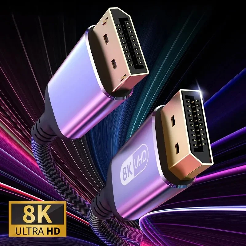 8K DP Kabel Displayport Kabel DP 1,4 zu DP Kabel 8K@60HZ 4K@144Hz 2K@165Hz Display Port Audio Video Adapter Für PC Laptop HDTV Image