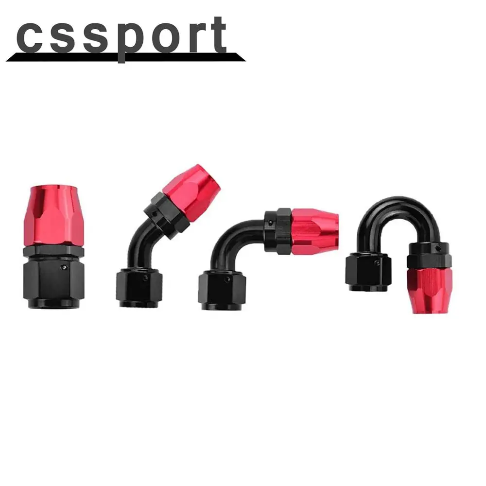 AN4/AN6/AN8/AN10/AN12 Gerade 0 ° /45 ° /90 ° /180 ° Grad Aluminium Drehschlauchende Fitting Adapter Öl Kraftstoffleitung NPT Stecker Schwarz Rot Image