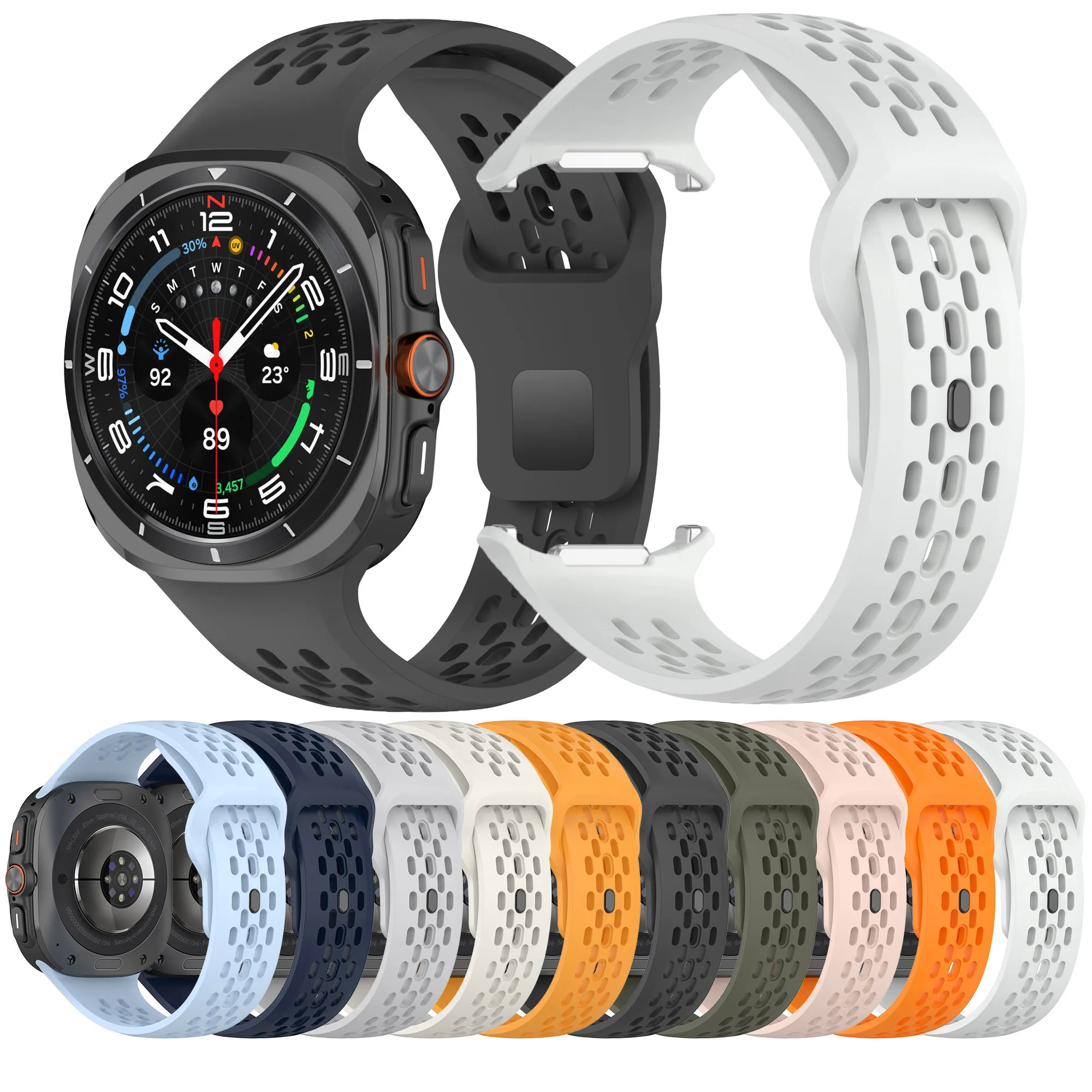 Weiches Silikonarmband für Samsung Galaxy Watch Ultra 2022, Sportschlaufenarmband, Lückenarmband für Galaxy Watch 47 mm Ultra-Zubehör Image