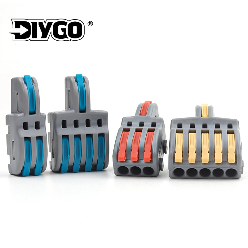 10PCS Schnelle Verdrahtung Kabel Anschlüsse Universal Compact Splitter Elektrische Leiter Push-in Hause Terminal Block AWG 28-12 Image