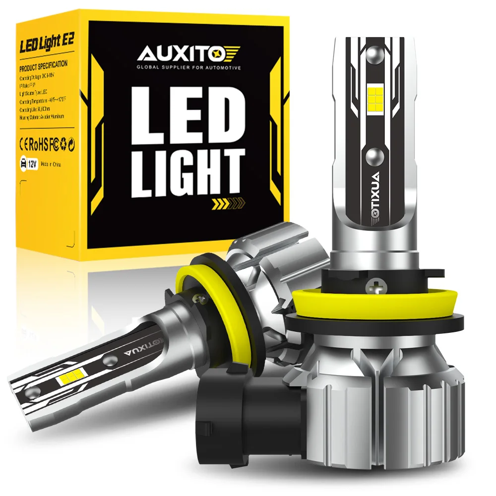 AUXITO 2 Pz 12 V H8 H9 H11 LED Fendinebbia Lampadine PTF H16JP 9005 HB3 9006 HB4 H11 H8 CSP LED Faro Fendinebbia Lampada di guida per auto DRL