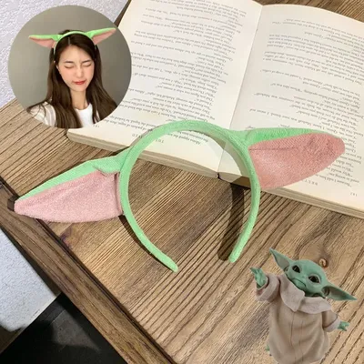 Star Wars Kopfbedeckung Stirnband Yoda Stirnband Plüsch Kawaii Haarschmuck Baby Yoda Charakter Alien Mädchen Kind Geschenk