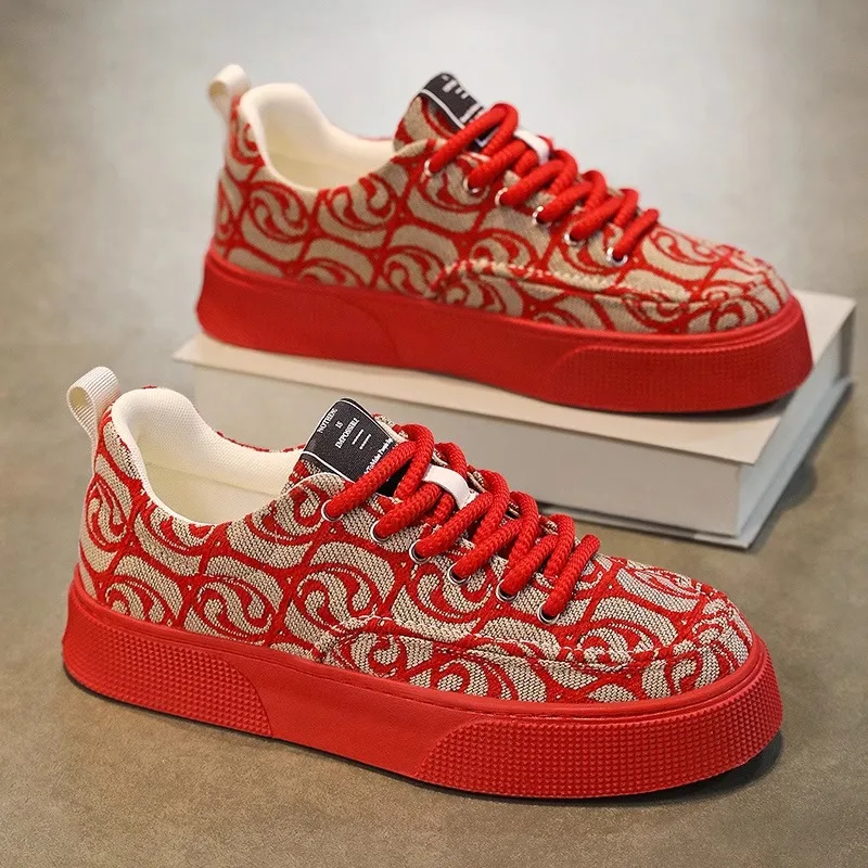 Sommer atmungsaktive Canvas Herrenschuhe vielseitige Mesh dicke Sohle lässige Boardschuhe flacher Boden bequeme Outdoor-Wanderschuhe