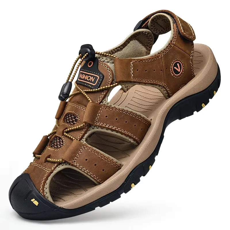 Echtes Leder Männer Sandalen Sommer männer Schuhe Outdoor Wasser Schuhe Leder Sandalen Für Männer Strand Schuhe Römische Schuhe
